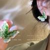 Pendientes de flor verde (2024), nuevos, de plata 925, con broche y diseño de nicho avanzado.