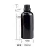 Botella de Sérum Negra a Prueba de Luz en Stock, Botella Gotero Cosmético, Botella Gruesa de Aceite Esencial de Alta Calidad al por Mayor