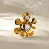 Estilo Europeo y Americano Moda Transfronteriza Exagerado Anillo de Flor Grande Corazón Personalizado Tendencia Estambre de Perla Anillo para Mujer