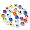 Accesorios de Joyería Hechos a Mano DIY 100 Piezas/Paquete Acrílico Colorido Cara Sonriente Convexa Cuentas Pulsera Cuentas Planas Redondas