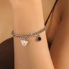 Pulseira Simples Estilo Japonês e Coreano Pulseira de Urso Cartoon Geométrico Pulseira de Corrente de Metal Estilo Frio Elegante