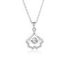 Collar elegante de albaricoque Sansheng de plata esterlina S925 para mujer, con forma de abanico de hojas de ginkgo, estilo coreano, estilo japonés y coreano simple.