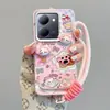 Adecuado para vivoY50 lindo gato KT Y17 niñas V30LITE alta estética S19 funda de teléfono de muñeca 3D, lujo ligero