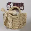 Bolso de Mano Semicircular con Forma de Luna, Bolso Cruzado para Vacaciones en la Playa, Bolso Tejido Versátil de Color Sólido, Bolso Pequeño Casual para Viajes