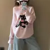 Sudadera de diseño holgado vintage con hombros descubiertos, estilo japonés y coreano, para mujer, otoño, casual, versátil, estilo perezoso, top fino