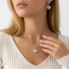 Pendientes de aro con forma de corazón de diamantes de imitación creativos, superventas transfronterizos europeos y americanos, conjunto de joyería elegante y favorecedor