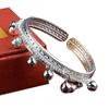 Pulsera al por mayor de estilo étnico imitación plata Miao ocho campanas chapado plata pulsera pulsera de campanas puesto callejero tiembla suministro