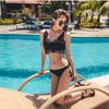 Versión coreana traje de baño nuevo sexy malla de encaje bikini dividido conjunto de tres piezas traje de baño mujer bikini al por mayor