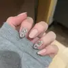 Ins Caperucita Roja Explosiones Llevan Armadura Sentido Avanzado Brillo Diamante Mariposa Manicura Hecha a Mano Piezas de Uñas Chica Picante Uñas Portátiles