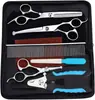 Tesouras para Tosquia de Animais de Estimação, Tesouras Integradas de Aço para Aparar Pelos de Cachorro, Tesouras Domésticas de Dentes Planos, Tesouras Curvas, Suprimentos para Animais de Estimação