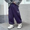 Pantalones de Chándal de Algodón Casual Estilo Coreano para Niños de Primavera y Otoño, Pantalones Largos de Retazos Sueltos con Letras Modernos, Nuevos al por Mayor