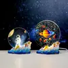 Nueva Luz de Noche Cielo Estrellado Impreso en Color Adorno Luminoso de Cristal Lámpara de Escritorio para Dormitorio Regalo de Cumpleaños Creativo Luz de Ambiente