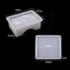Kit de Moldes de Silicona para Resina de Cristal, Yeso, Posavasos Redondo, Cuadrado, Caja de Almacenamiento