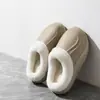Sapatos de Algodão Cor Lisa Impermeáveis EVA Femininos 2026 Outono Inverno Novos Internos Com Pelúcia Quente Sola Macia Casal Casa Sapatos de Algodão Masculinos