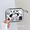 Bolsa de almacenamiento rectangular grande con dibujos animados para discos duros, auriculares, monedero, cargador, cable de datos, caja de almacenamiento para discos duros con cuerda