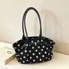 Bolsa Tote Poá Retrô, Bolsa de Ombro para o Trabalho, Bolsa Grande de Alta Capacidade, Bolsa de Ombro Versátil Feminina para o Dia a Dia