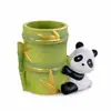Sujetalápices Creativo de Sección de Bambú de Panda Artesanía de Resina Adorno de Almacenamiento de Escritorio de Oficina Regalo de Alto Valor para Estudiante