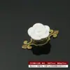 Puxador de Cerâmica para Móveis Gaveta de Armário Buraco Único Moderno Simples Pastoral Preto e Branco Estilo Europeu Buraco Único Redondo Puxador de Flor Rosa
