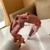 Estilo coreano plissado de aba larga tecido arco de cabelo temperamento alta qualidade cor sólida faixa de cabeça acessórios de cabelo feminino estilo francês barraca atacado em estoque