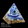 Transfronterizo 6cm Cristal Natural Letra Dorada Adorno Decorativo de Escritorio para el Hogar Pirámide de Resina para Chakra Yoga Meditación