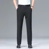 Calças Elásticas de Primavera e Verão Masculinas Casuais Longas Masculinas Grossas e Finas Slim Retas Formais de Negócios Calças Masculinas
