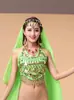 Disfraces de Danza del Vientre para Adultos Escenario Danza Folclórica Danza de Xinjiang Danza India Disfraces de Tops de Sujetador de Chile con Lentejuelas