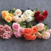 Ramo Artificial de 5 Rosas para Escenario de Arreglo Transfronterizo de Comercio Exterior, Boda en Casa Decoración Exterior Flores Falsas