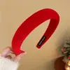 Faixa de Cabelo Vintage Série Vermelha Outono e Inverno para Mulheres, Faixa de Cabeça de Alta Coroa Resistente à Pressão, Nova Faixa de Cabelo Antiderrapante para Lavar o Rosto 2025
