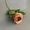 Día de San Valentín Rosa de Seda de Cabeza Única Flor Artificial Decoración de Boda Arreglo Floral Decoración del Hogar Rosa de Terciopelo en Stock