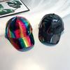 Hip hop Hip Hop Hip Hop gorra hombres escenario calle gorra de béisbol Mujeres espejo brillante cuero visera color invertido protección solar Gorra para las Cuatro Estaciones