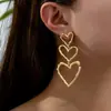 Moda Transfronteriza Europea y Americana Forma de Corazón Pendientes de Línea de Aleación Pendientes Retro de Alta Calidad de Lujo Ligero Pendientes