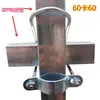 Abraçadeira em U cruzada para tubo, fivela quadrada para tubo quadrado, fivela quadrada, conector de tubo galvanizado, abraçadeira de fixação para tubo de aço quadrado 25/30