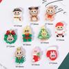 Accesorios de Resina Dibujo Animado Rab Paño Serie Navideña Muñeco de Nieve DIY Pegamento Crema Parche para Carcasa de Teléfono Decoración Adhesivo para Refrigerador