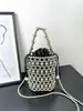 2026 Nueva Bolsa Tejida Hueca con Cuentas para Teléfono, Diseño de Nicho Bolso Pequeño de Perlas, Bolso Cruzado Dulce y Suave para Mujer