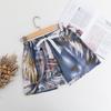 Fornecimento Direto da Fábrica Shorts de Algodão e Seda Feminino Verão Finos Florais Japoneses Caimento Elástico na Cintura Pijama Algodão Artificial Calça Única