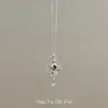 Frasco de Perfume Estilo Coreano Roxo Misterioso Brilhante Diamante Colar Pingente de Frasco de Perfume de Alto Valor para Mulheres, Corrente de Suéter de Luxo Leve