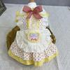 Ropa para Perros Mascotas Primavera y Verano Delgada Vestido Princesa Gato Puntos Rojos Oso Amarillo Tracción Lolita Perros Talla Pequeña Teddy Mascota