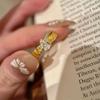 Anillo de Oreja de Trigo Cepillado Medieval de Lujo Ligero para Mujer Nicho Súper Flash Versátil Elegante Precioso Anillo Abierto Socialité