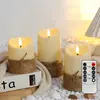 Vela LED oscilante con mecha, cuerda de cáñamo atada a mano, lámpara de vela electrónica, simulación de ABS, vela falsa, decoración de boda