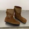 Botas de Tobillo Birkenstock de Cuero con Correa Versátiles de Suela Gruesa Nuevo Estilo Elegante Otoño/Invierno Retro Estilo Coreano para Mujer Botas Adelgazantes Punta Redonda Hebilla 2026
