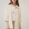 Bargain de LiquidaciónChaqueta con Solapa Simple Algodón Puro Longitud Media Nicho Casual Estilo Artístico Camisa de Manga Larga Ropa para Mujer