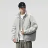Chaqueta de Otoño e Invierno de Gama Alta Holgada con Cuello Alto para Hombre Diseño Moderno Cálida Gruesa de Algodón Cortavientos Chaqueta Casual