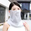 Nueva Máscara Transpirable de Protección Solar de Verano para Ciclismo para Hombres y Mujeres, Protector Facial de Seda Helada Anti-UV para Cara Completa Colgante de Oreja Protector de Cuello