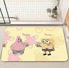 Tapete de Piso Estilo Tierra de Diatomeas de Bob Esponja de Dibujos Animados para Hogar, Baño, Entrada, Puerta, Inodoro