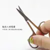 Tesoura de Manicure para Aparar Sobrancelhas, Cílios Postiços, Adesivos para Pálpebra Dupla, Boca Pontiaguda, Tesoura Pequena de Cotovelo, Ferramentas, Tesoura de Sobrancelha de Aço Inoxidável