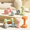 Halteres para mulheres, equipamento de fitness para casa, kettlebells, infantis, ensino fundamental, treino de músculos dos braços para homens, ioga, halteres pequenos, rosa, 1kg