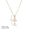 Collar Cruz de Acero de Titanio Minimalista Versátil de Gama Alta con Incrustaciones de Circonita para Mujer, Diseño de Nicho, Lujo Ligero, Cadena para Clavícula Estilo Fresco