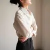 Camisa Casual Rayada de Algodón de Calidad Commuter con Enfoque en Diseño de Estudio Ss para Mujer, Manga Larga para Primavera y Otoño