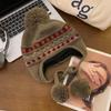 Gorro de Lana Trenzado con Bola Vintage para Mujer Otoño e Invierno Estilo Coreano Engrosado A Prueba de Frío Cálido Protección para los Oídos Gorro Lei Feng Muestra la Cara Pequeña Moderno