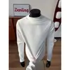 Camiseta de Terciopelo Alemán para Hombre, Nueva de Otoño e Invierno, Cuello Cruzado, Ajustada, Manga Larga, Estilo Americano Atractivo, Color Sólido, Camiseta Interior